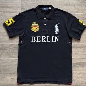 Polo by Ralph Lauren Black Polo with Yellow Crest & Sleeve Number
